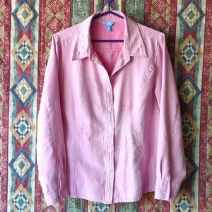 Pink 'suede' Western shirt